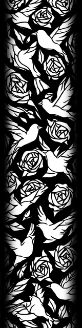 Free colorable bookmarks of stacked birds and roses